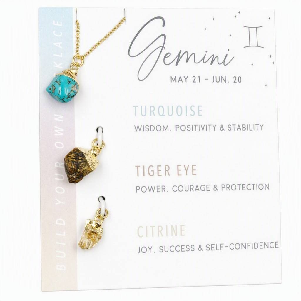 Gemini Zodiac Birthstone Necklace