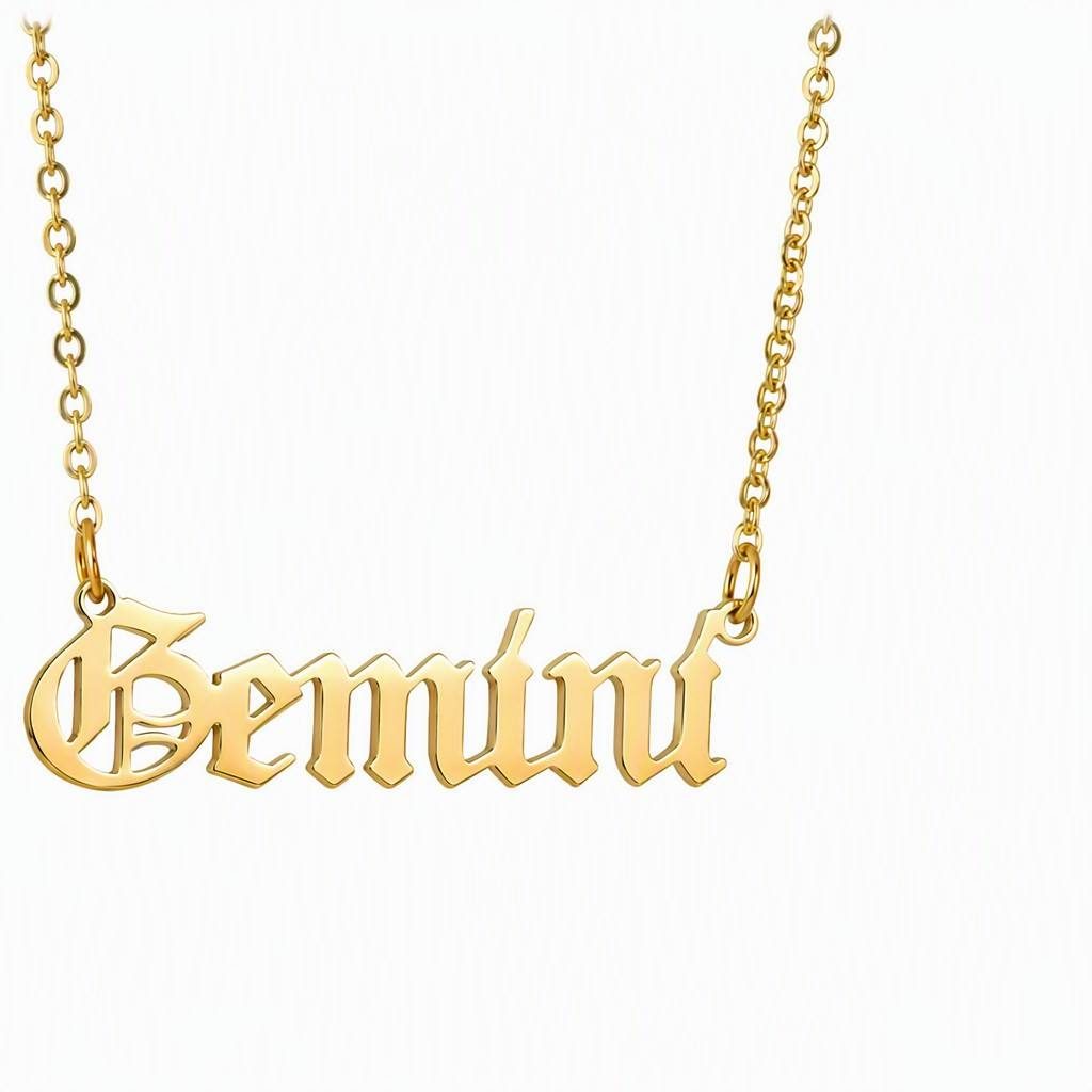 Gemini Zodiac Name Necklace