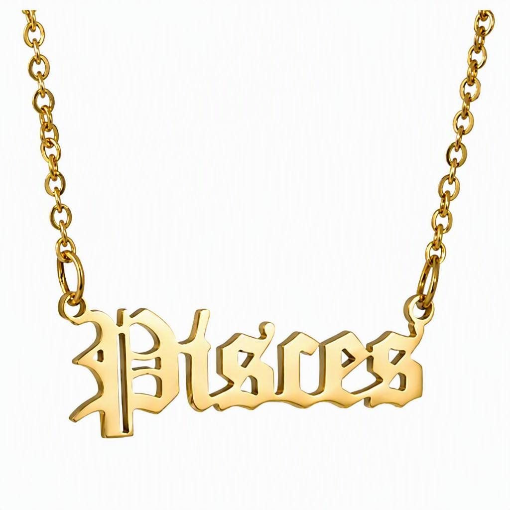 Pisces Zodiac Name Necklace