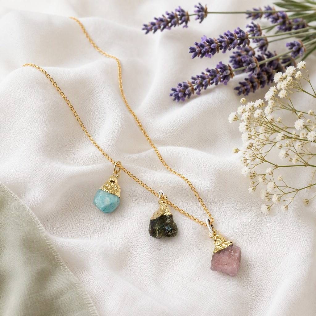 Virgo Zodiac Birthstone Necklace — styled