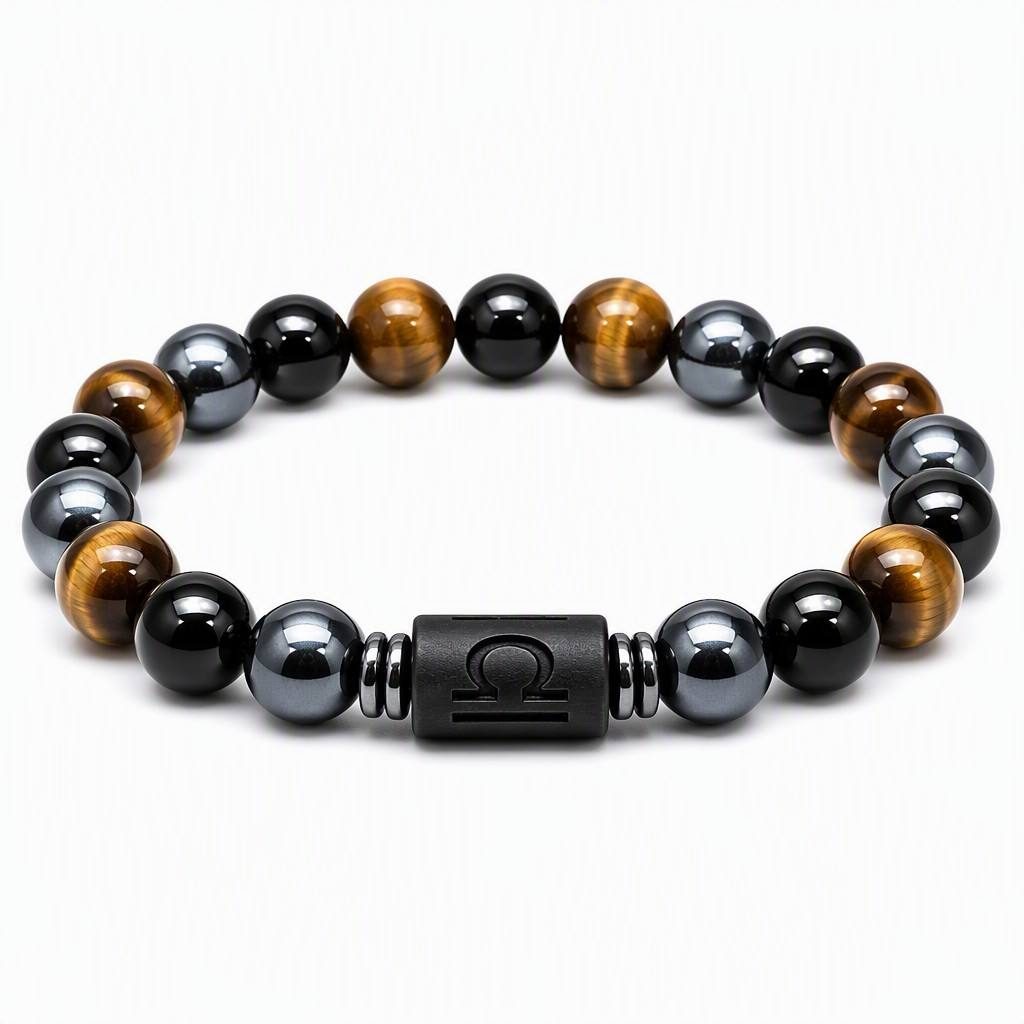 Libra Zodiac Symbol Beaded Bracelet