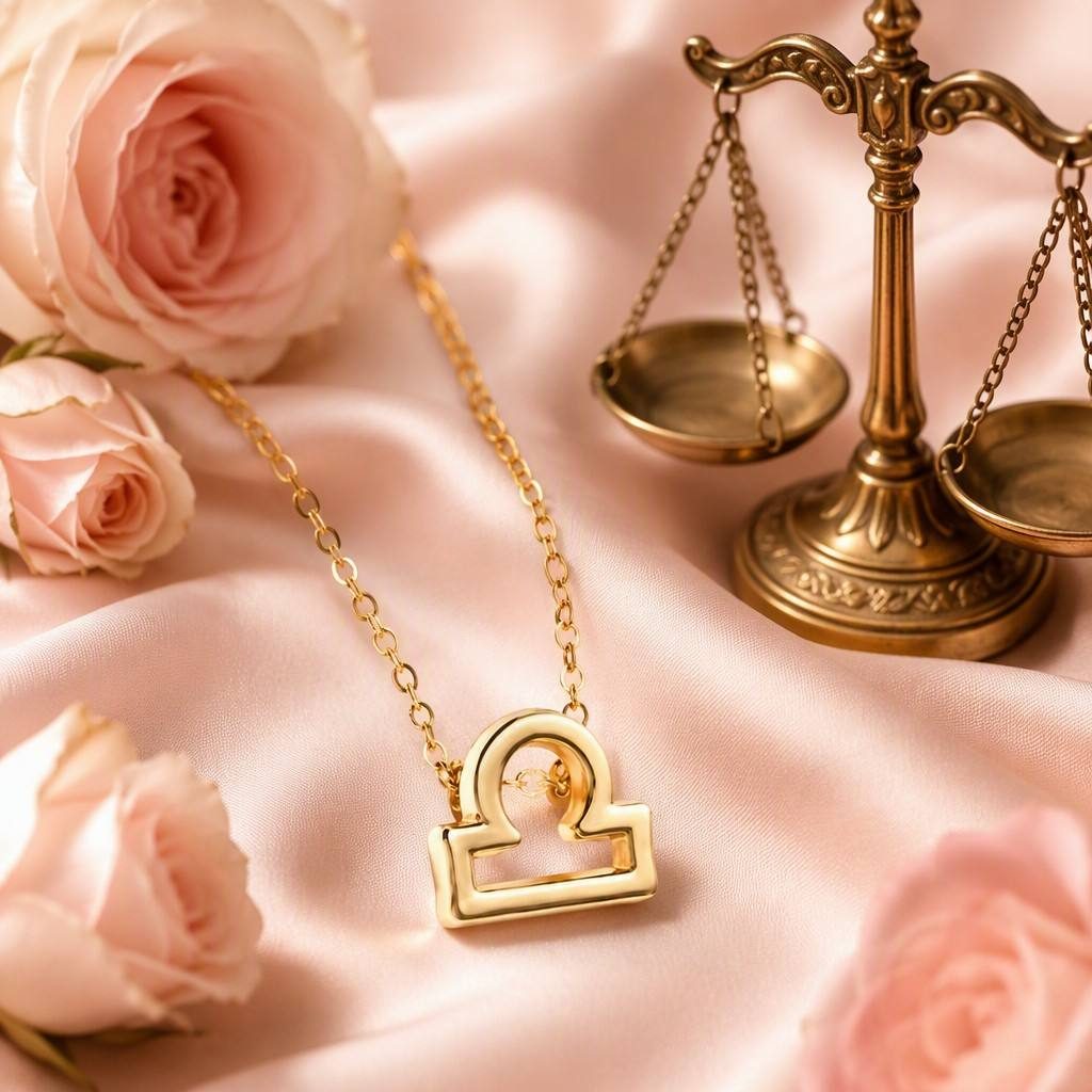 Libra Zodiac Sign Necklace — styled