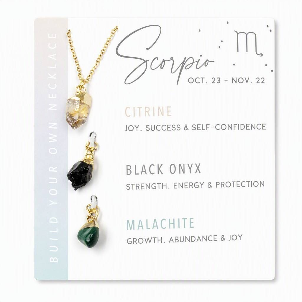 Scorpio Zodiac Birthstone Necklace