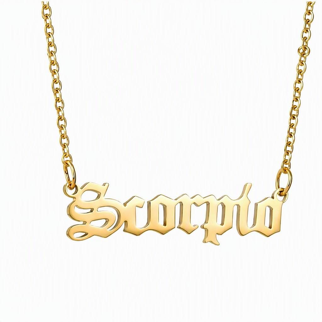 Scorpio Zodiac Name Necklace