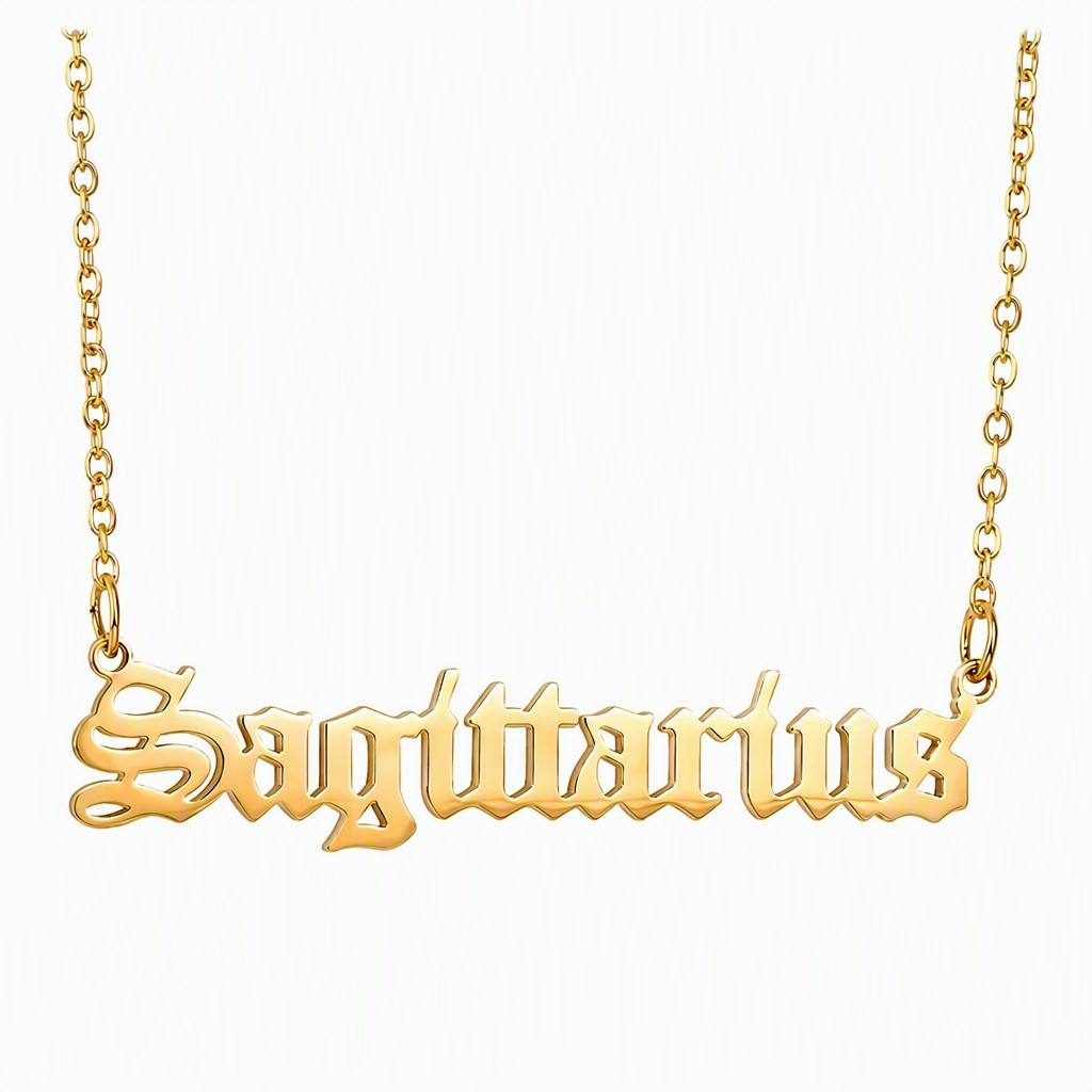 Sagittarius Zodiac Name Necklace