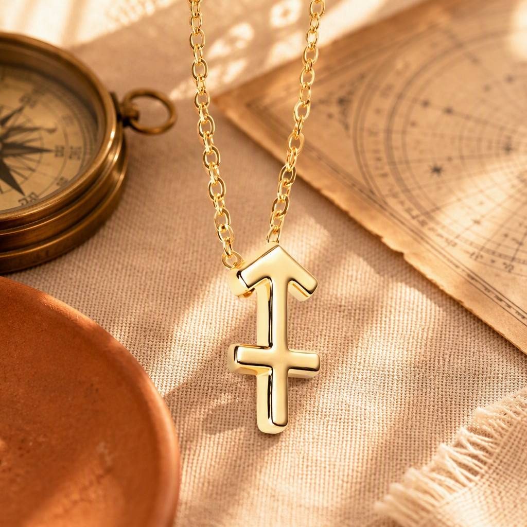 Sagittarius Zodiac Sign Necklace — styled