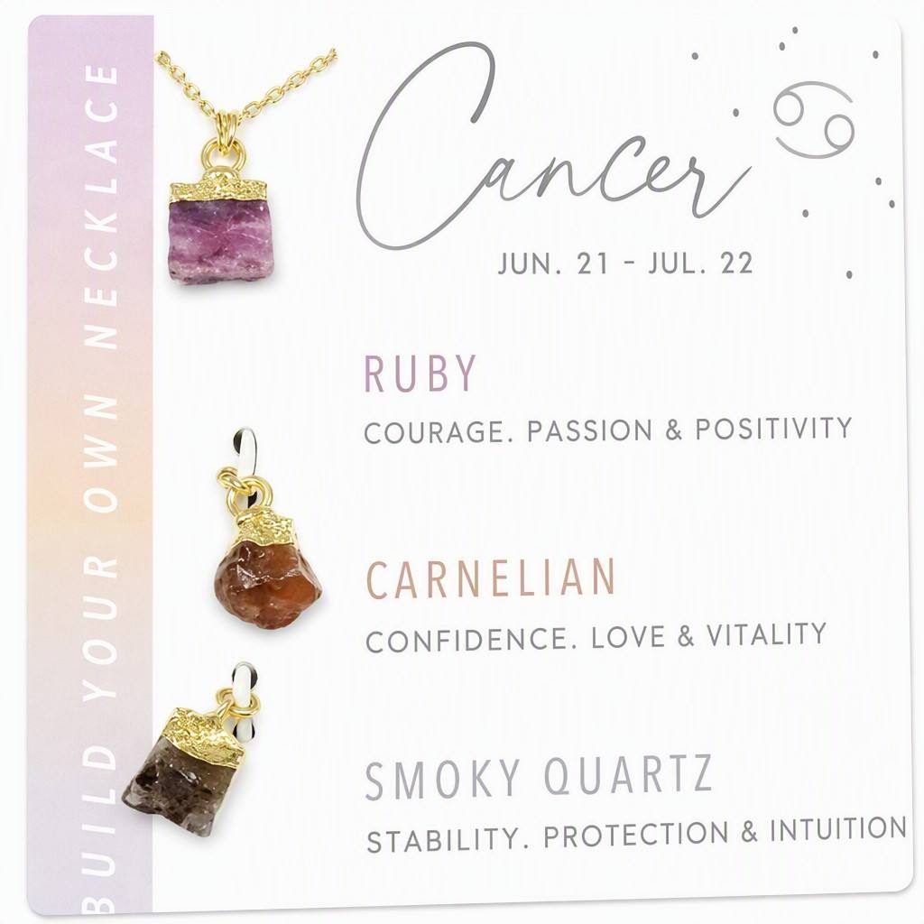 Cancer Zodiac Birthstone Necklace