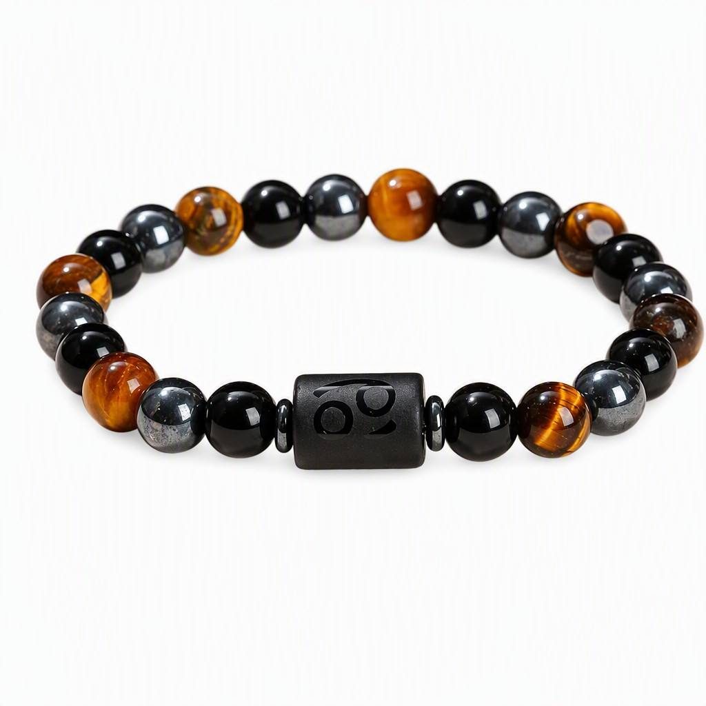 Cancer Zodiac Symbol Beaded Bracelet