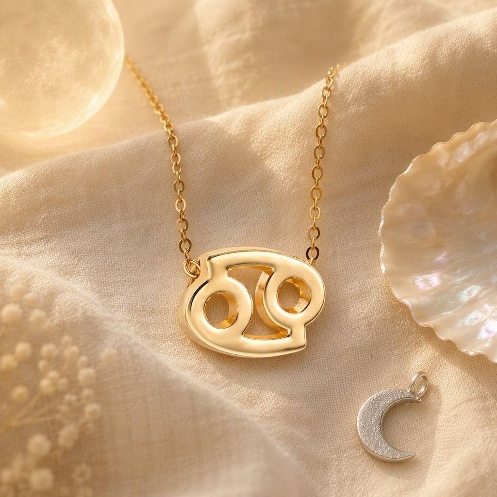 Cancer Zodiac Sign Necklace — styled