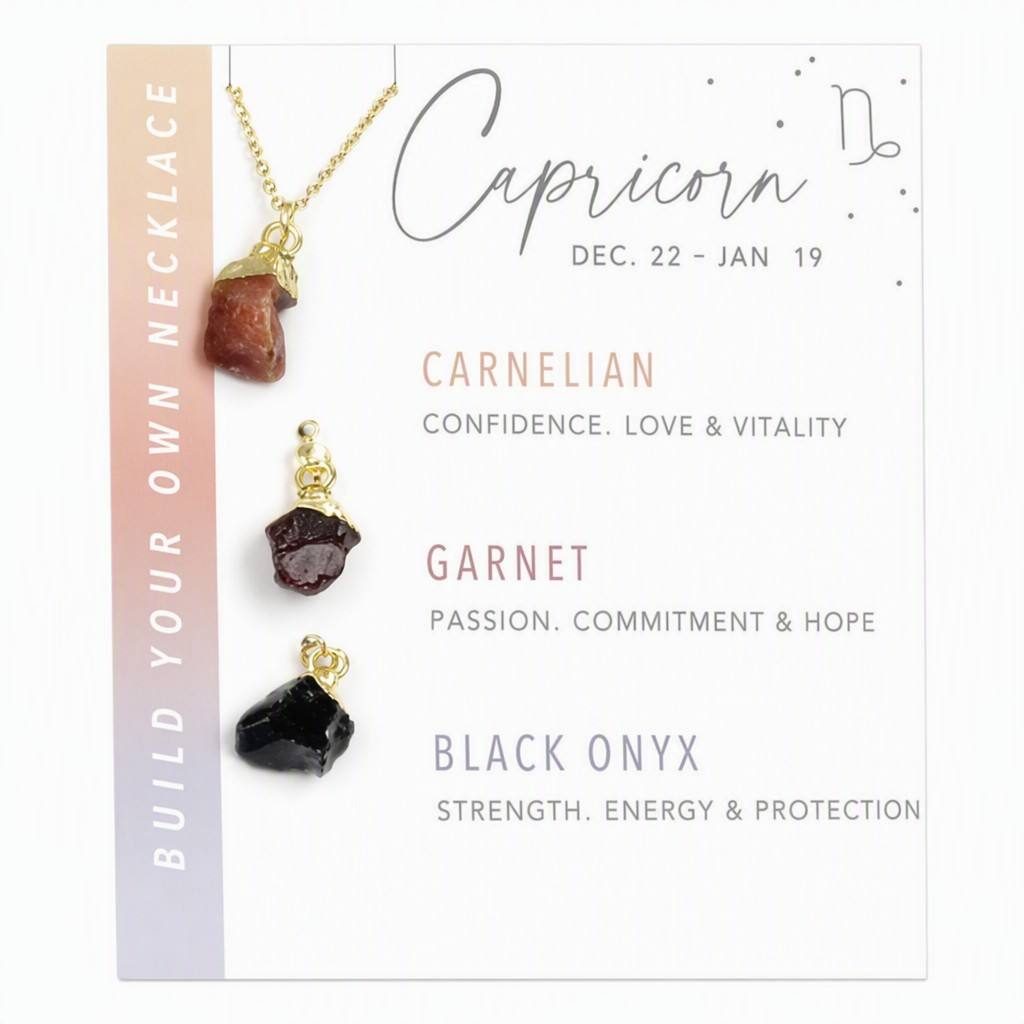 Capricorn Zodiac Birthstone Necklace