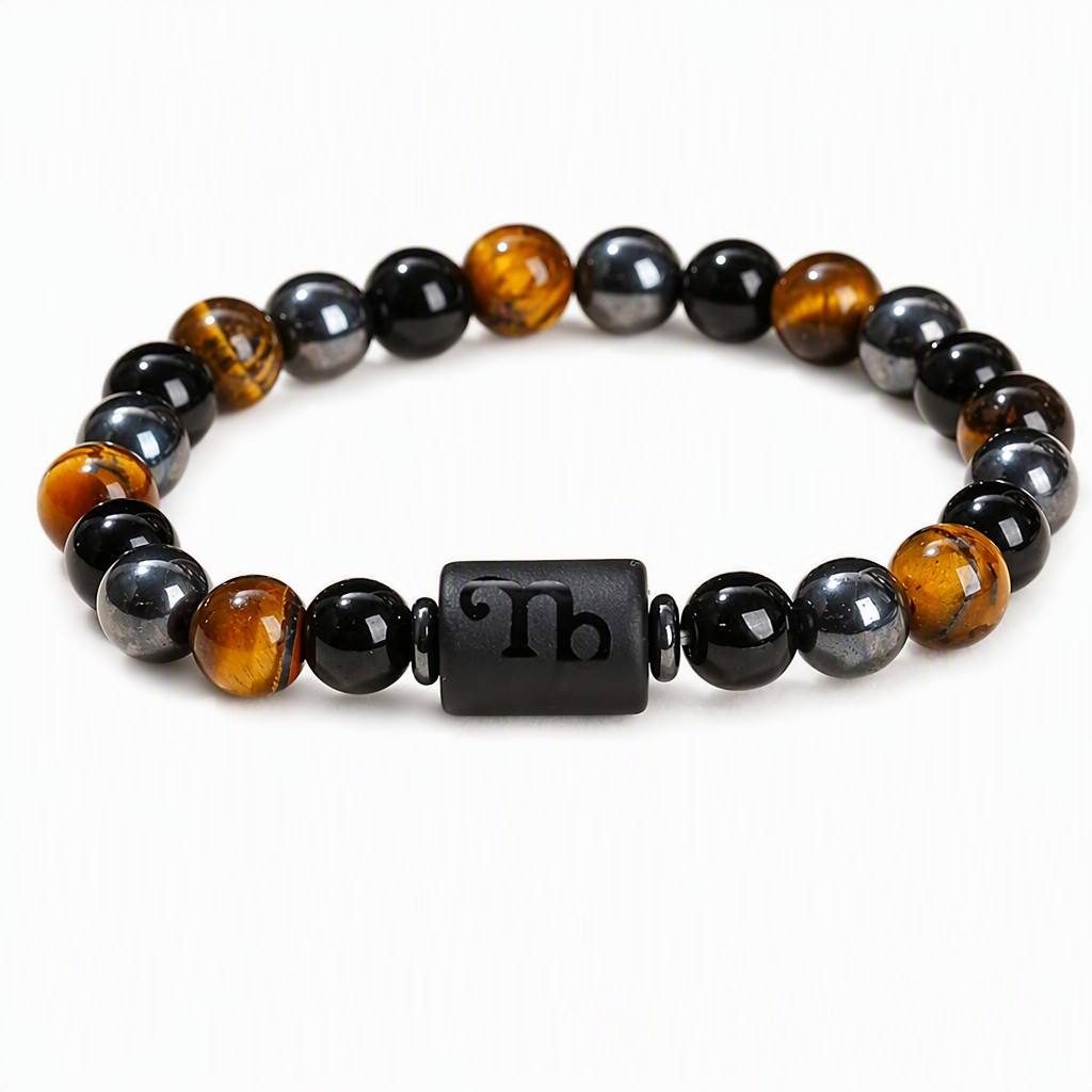 Capricorn Zodiac Symbol Beaded Bracelet