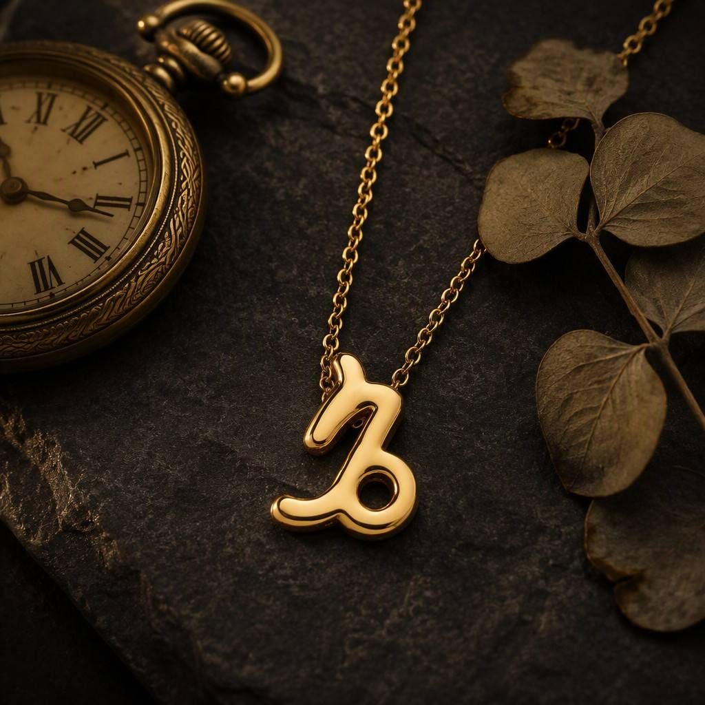 Capricorn Zodiac Sign Necklace — styled