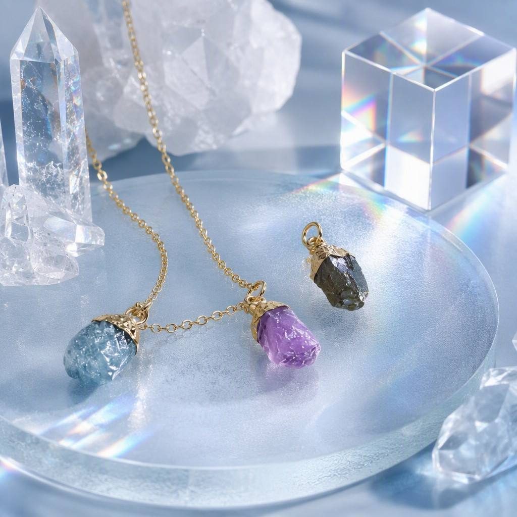 Aquarius Zodiac Birthstone Necklace — styled