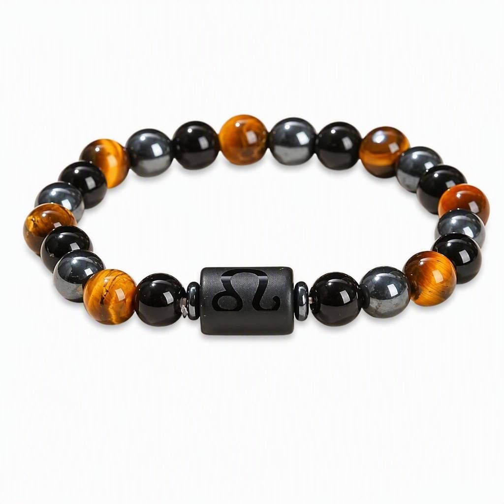 Leo Zodiac Symbol Beaded Bracelet