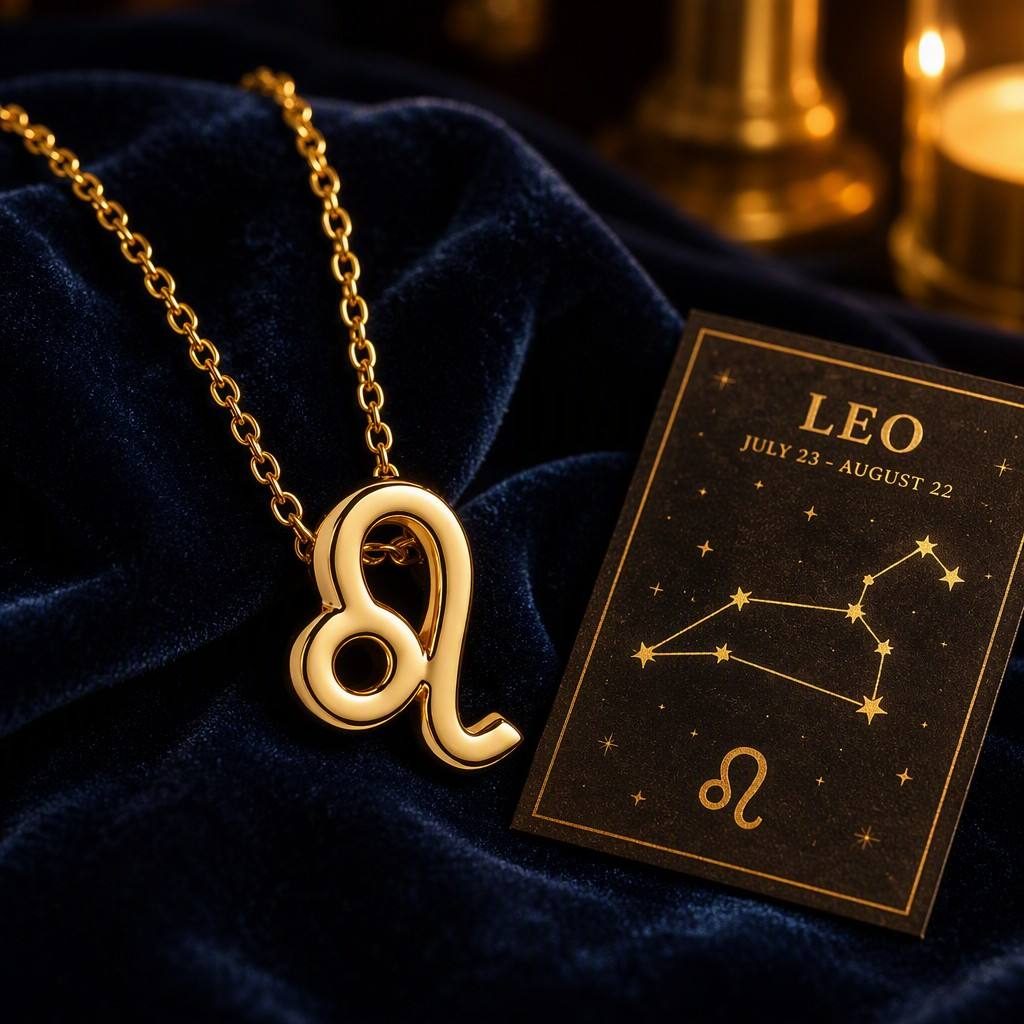 Leo Zodiac Sign Necklace — styled