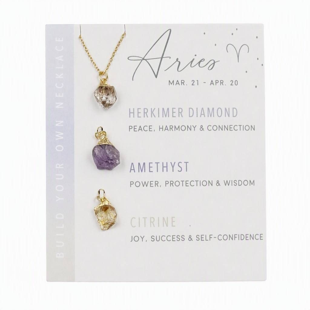 Aries Zodiac Birthstone Necklace