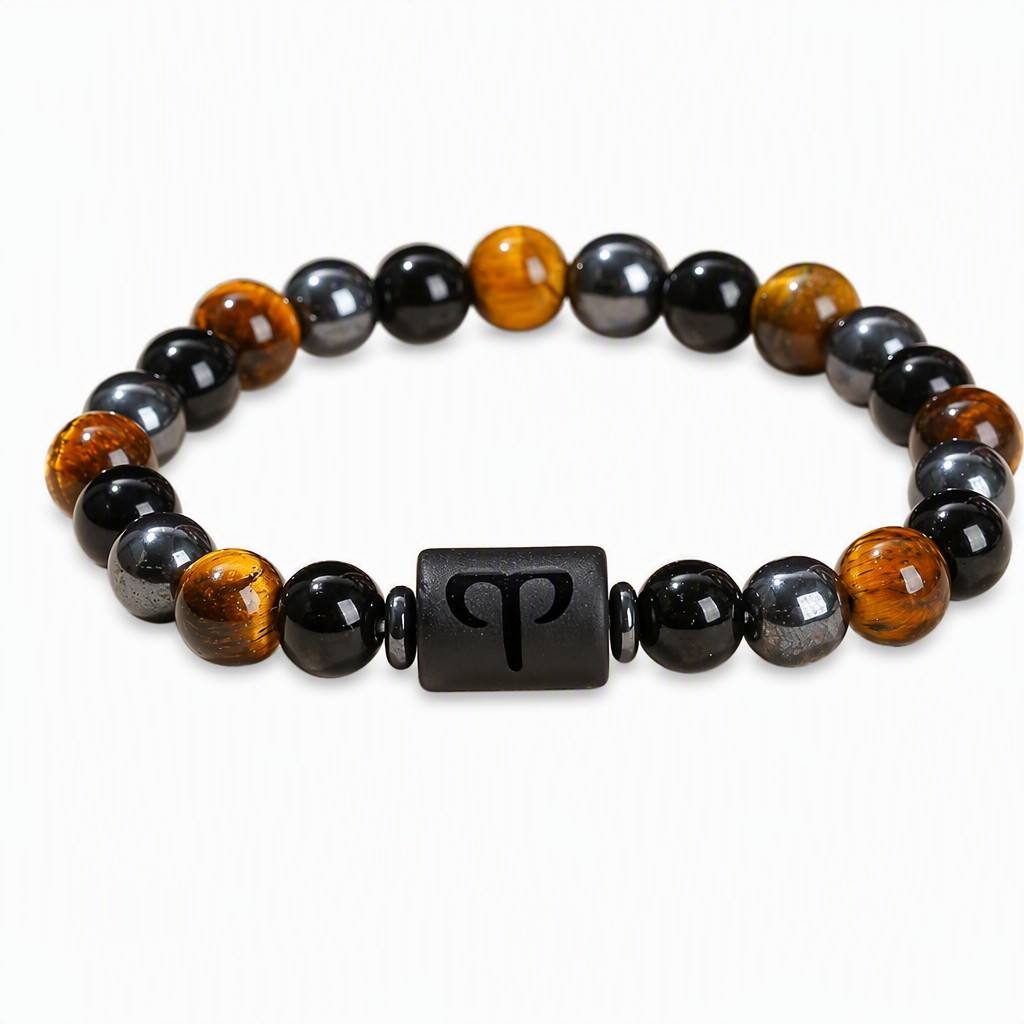 Aries Zodiac Symbol Beaded Bracelet