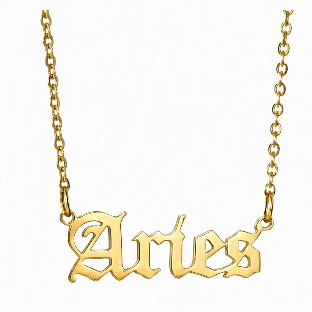 Aries Zodiac Name Necklace
