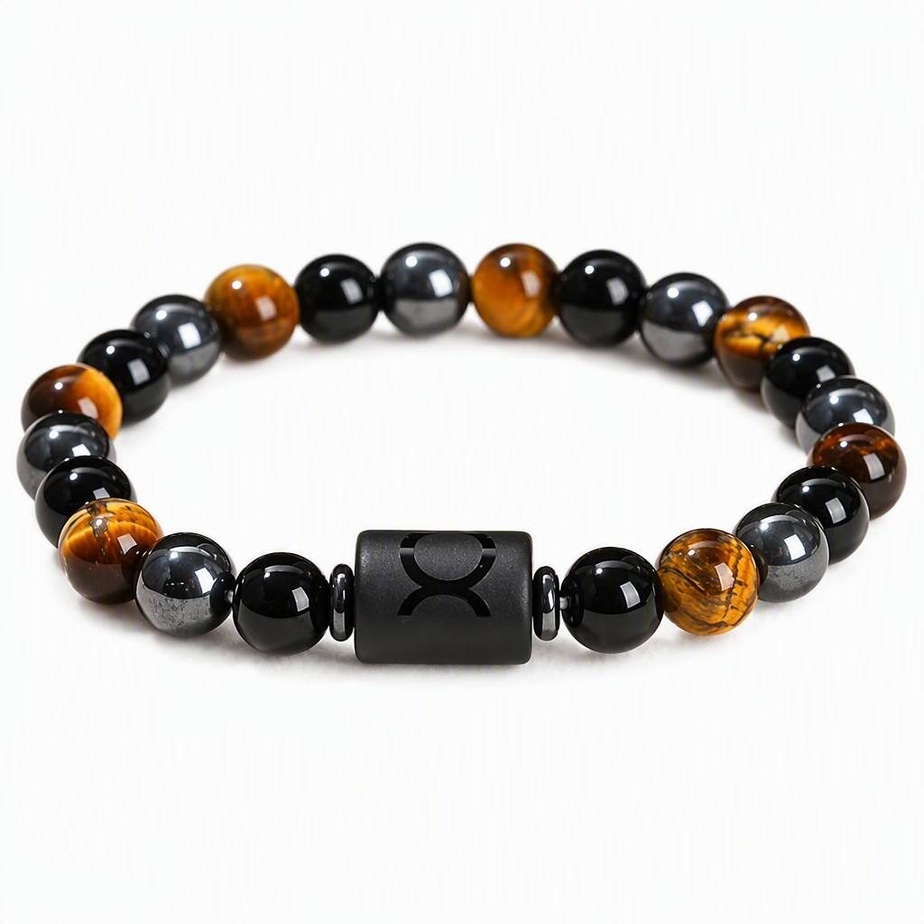 Taurus Zodiac Symbol Beaded Bracelet
