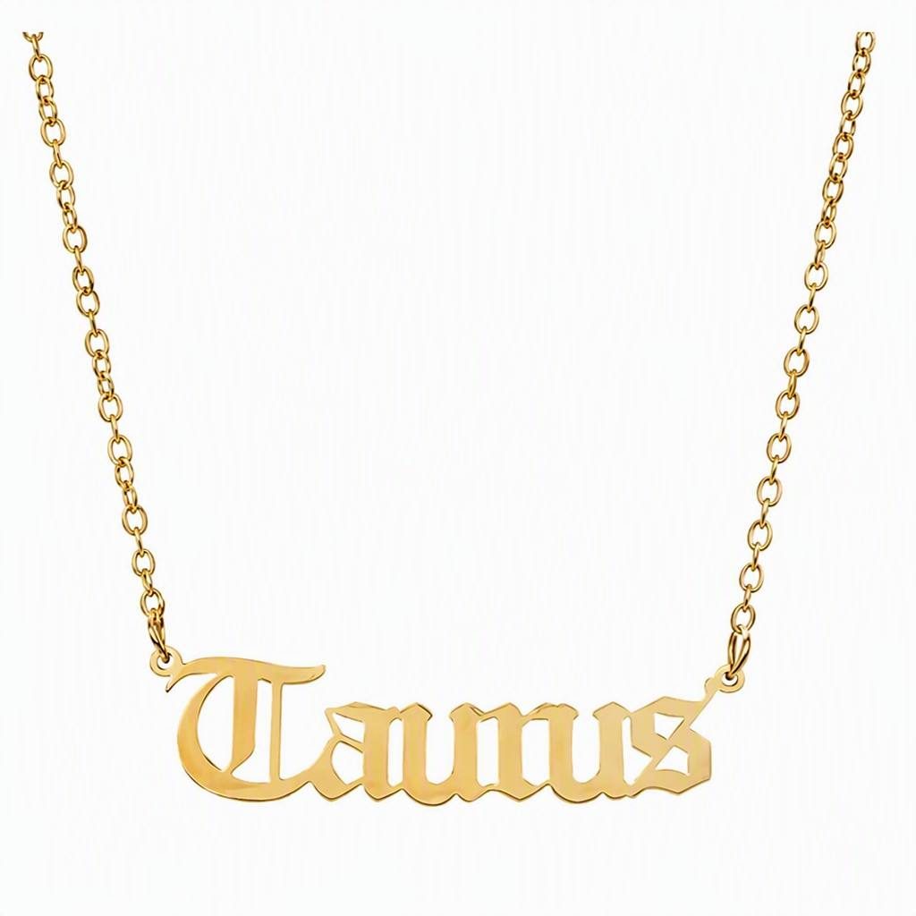 Taurus Zodiac Name Necklace