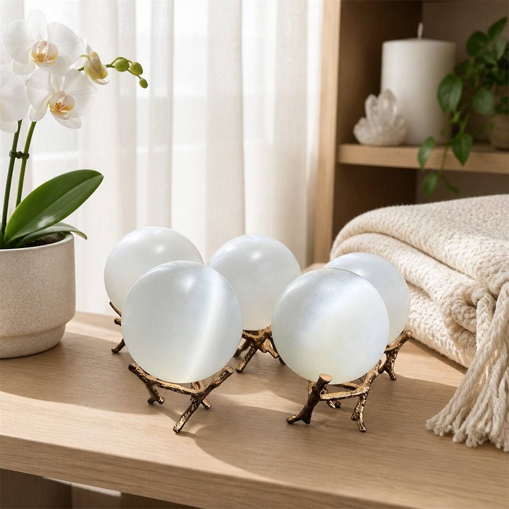 Selenite Sphere For Calm And Serenity — alternate