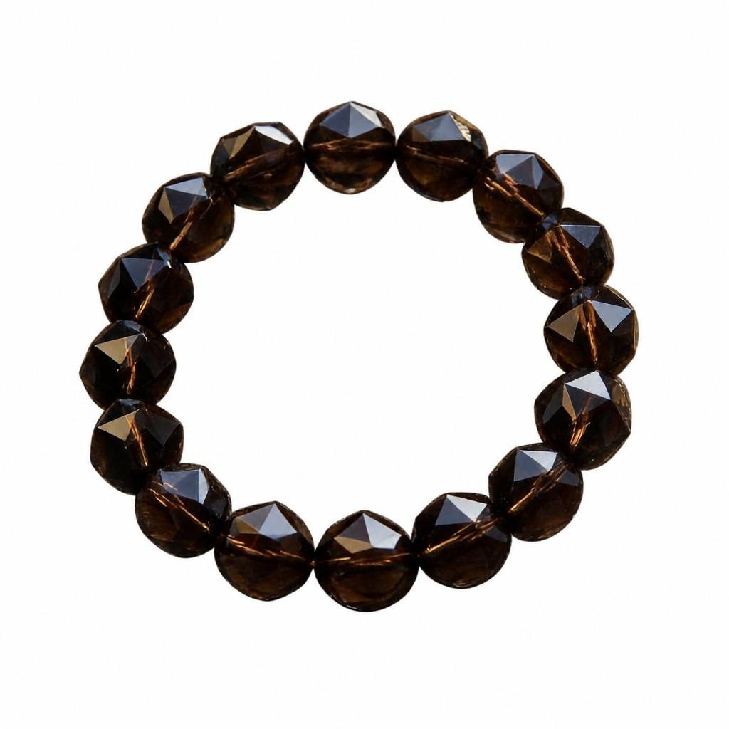 Faceted Smoky Quartz Bracelet For Calm And Serenity