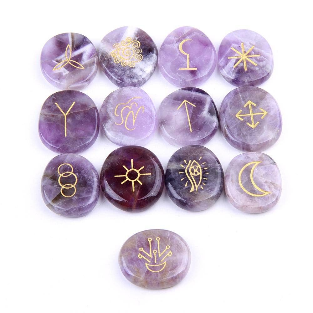 Amethyst Witches Runes Set For Wisdom And Focus