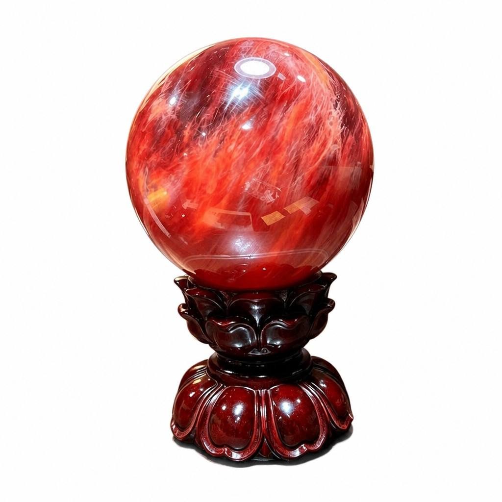 Red Rutilated Vitality Crystal Sphere