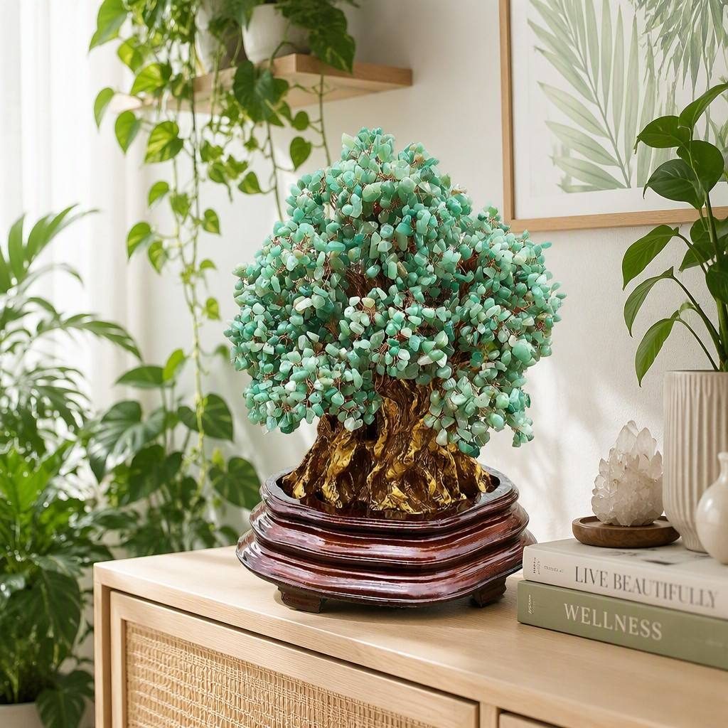 Green Aventurine Money Tree For Luck And Vitality — styled