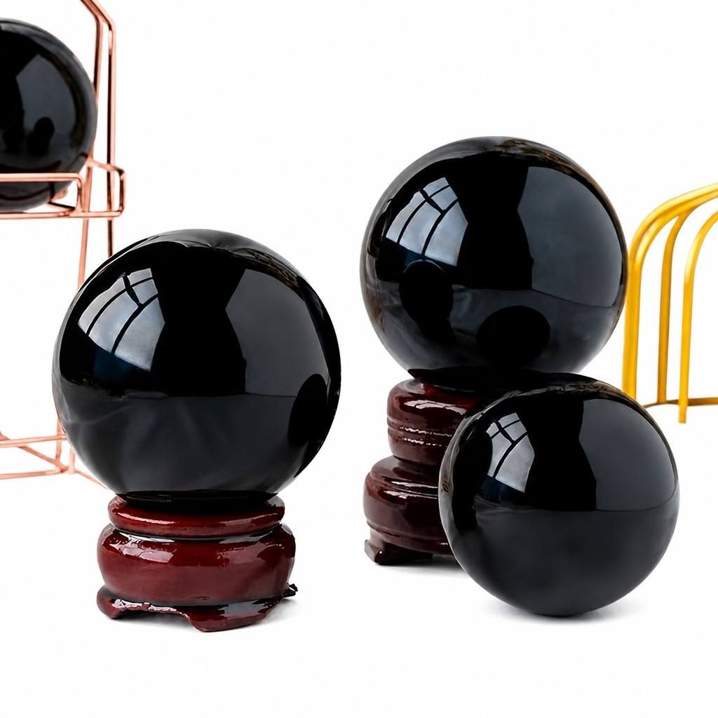 Obsidian Sphere For Protection And Stability