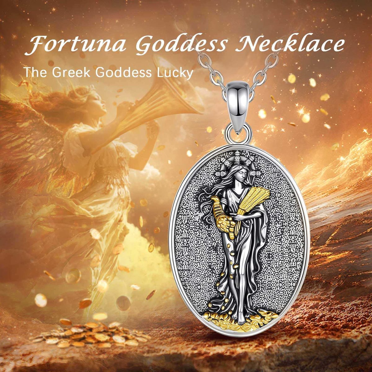 Virgo Greek Harvest Goddess Demeter Amulet Necklace — styled