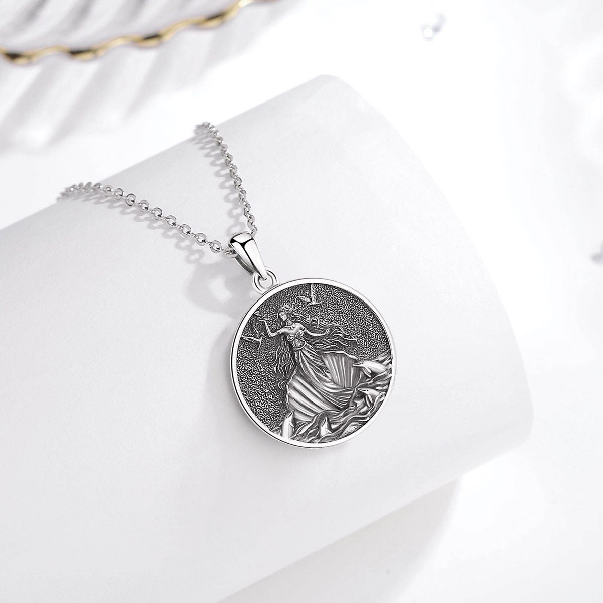 Taurus Greek Love Goddess Aphrodite Amulet Necklace — styled