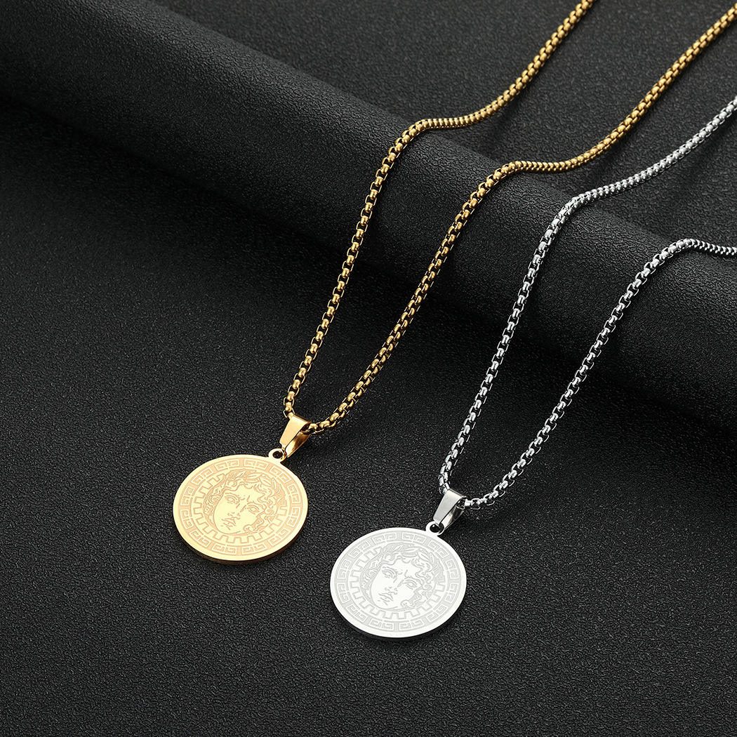 Leo Greek Sun God Apollo Coin Amulet Necklace — styled