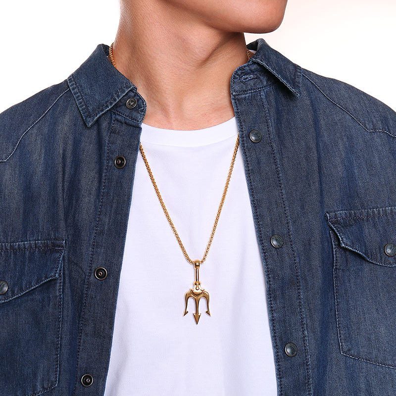 Pisces Sea God Poseidon Coin Amulet Necklace — styled
