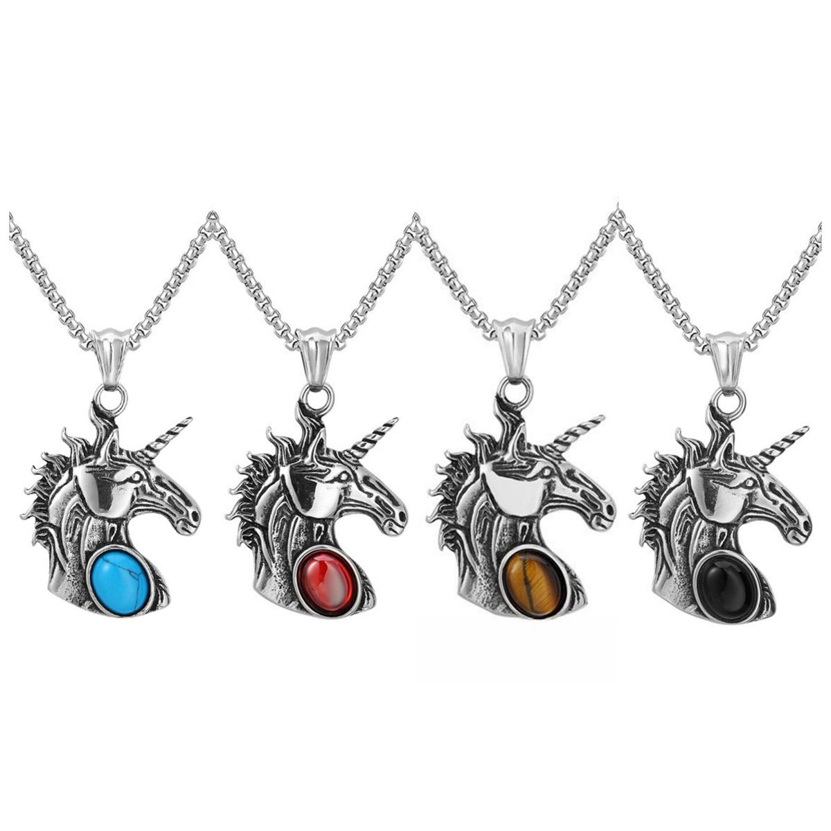 Greek Myth Unicorn Healing Gem Amulet Necklace