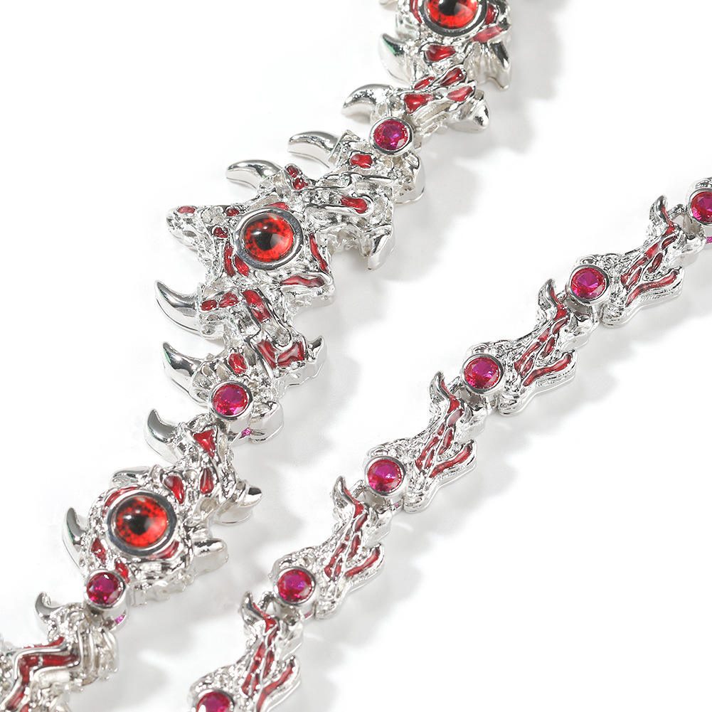 Evil Eye Red Crystal Flame Gothic Necklace — alternate