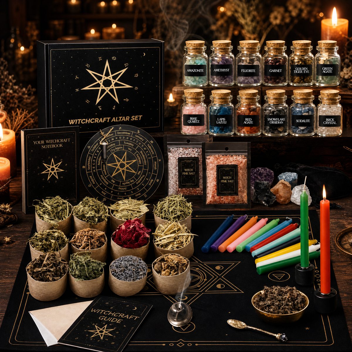 Complete Witchcraft Altar Kit — styled
