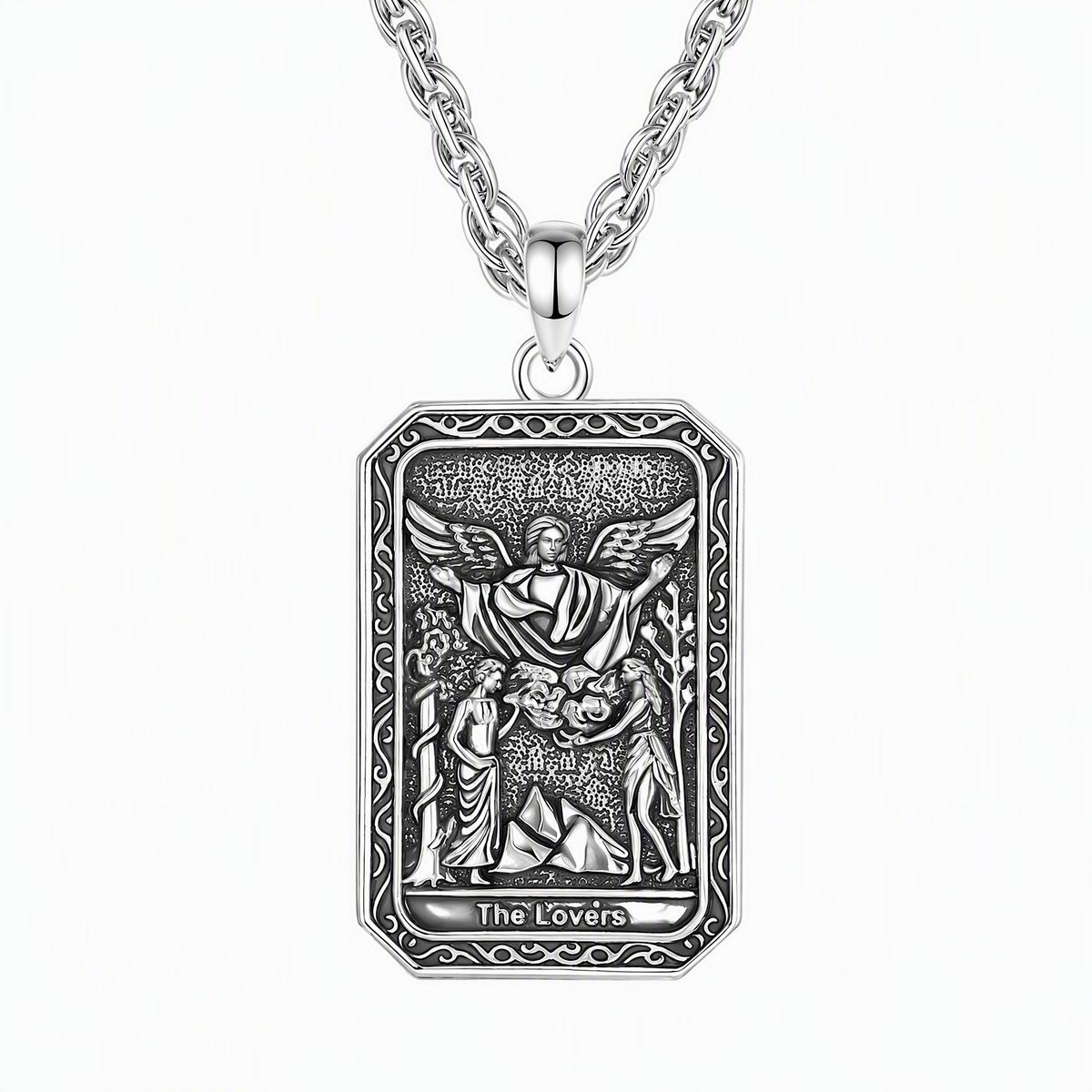 Vintage Silver Major Arcana Tarot Card Necklace