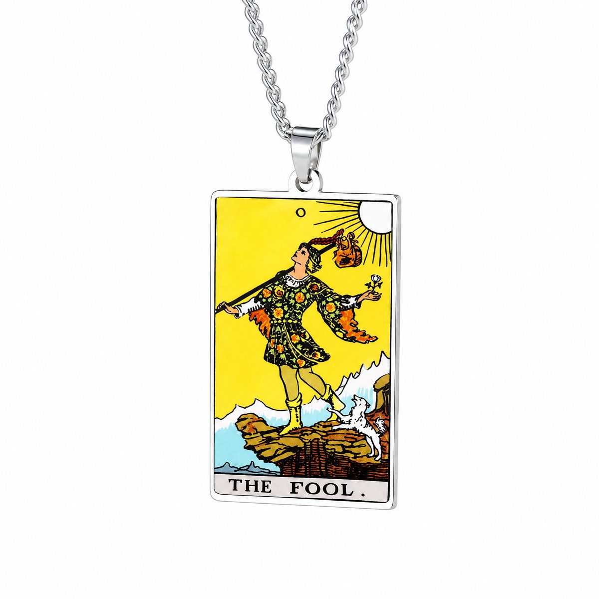 Witch Divination The Fool Major Arcana Tarot Card Amulet Necklace