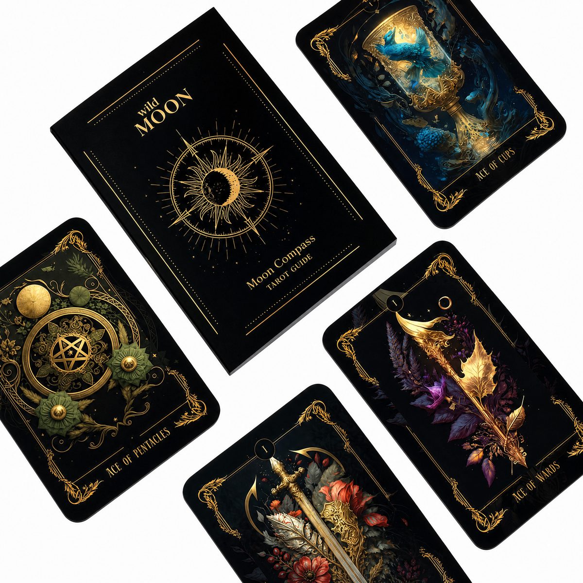 Mystic Witch Wild Moon Compass Tarot Deck Divination Oracle Card Set