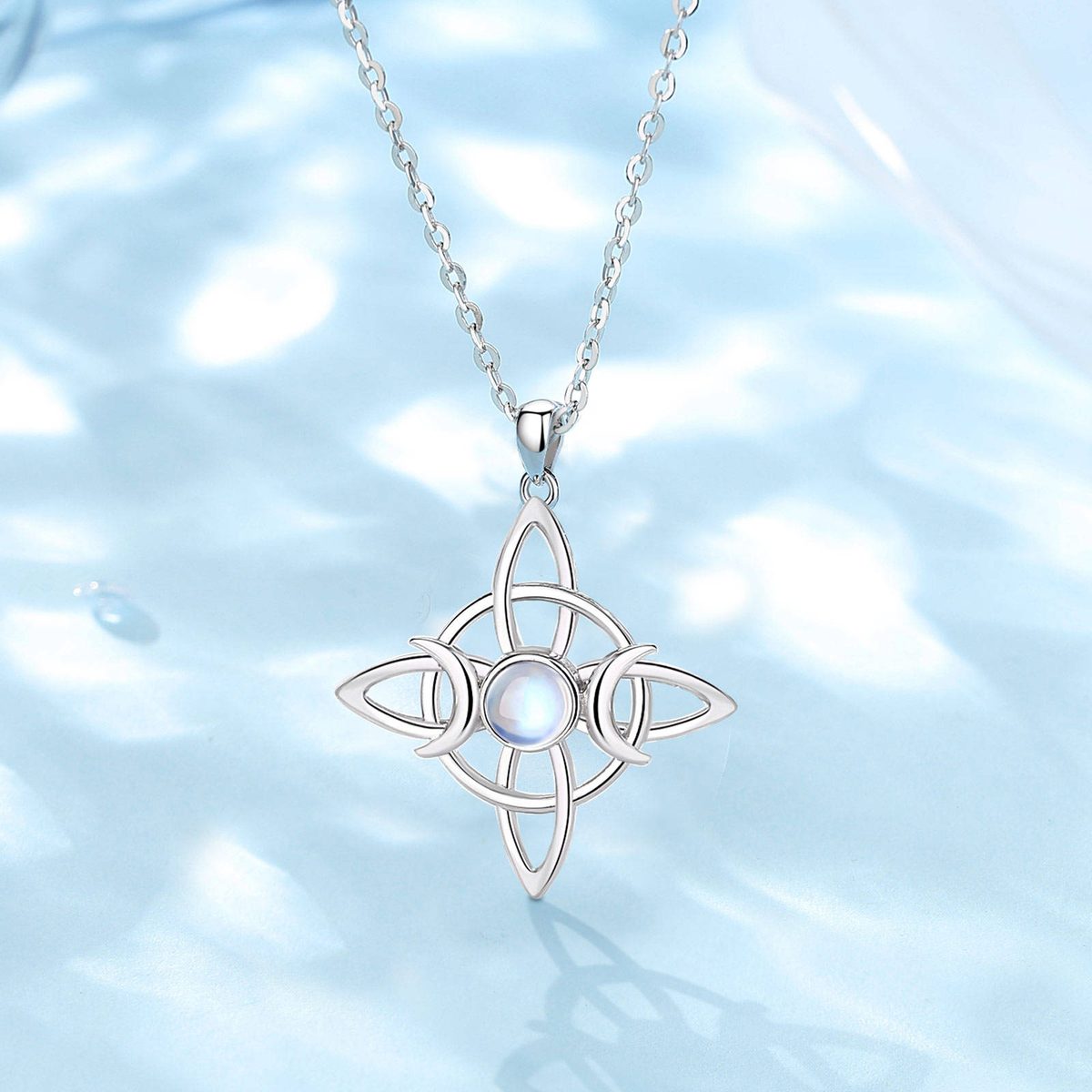 Witch Knot Crescent Moon Moonstone Pendant — alternate